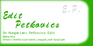 edit petkovics business card